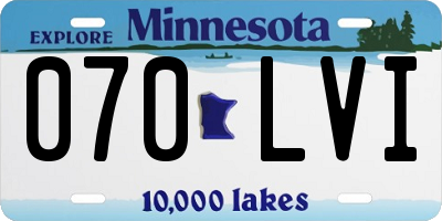 MN license plate 070LVI