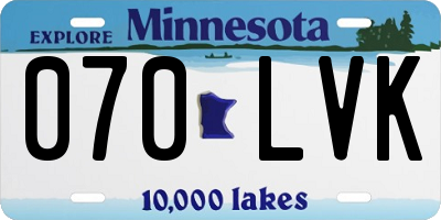 MN license plate 070LVK