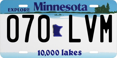 MN license plate 070LVM