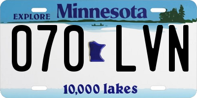 MN license plate 070LVN