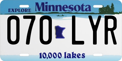MN license plate 070LYR