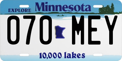 MN license plate 070MEY