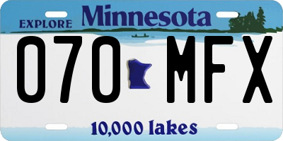 MN license plate 070MFX