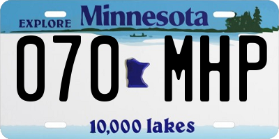 MN license plate 070MHP