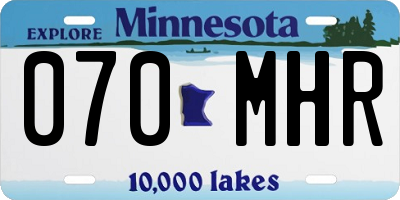 MN license plate 070MHR