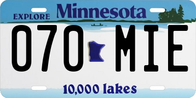 MN license plate 070MIE