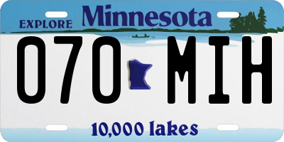 MN license plate 070MIH