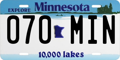 MN license plate 070MIN