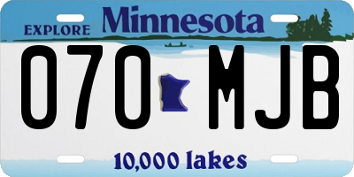 MN license plate 070MJB
