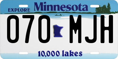 MN license plate 070MJH