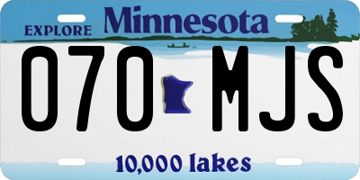 MN license plate 070MJS
