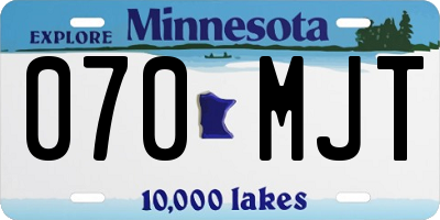 MN license plate 070MJT