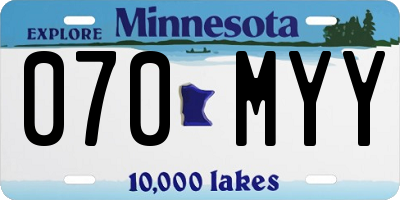 MN license plate 070MYY