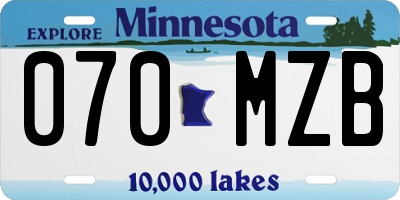 MN license plate 070MZB