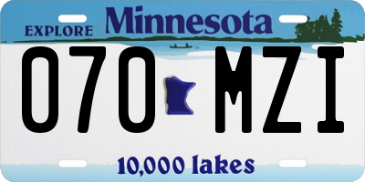 MN license plate 070MZI