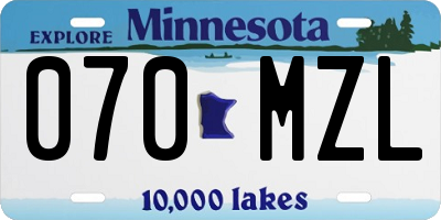 MN license plate 070MZL