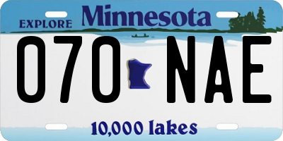MN license plate 070NAE