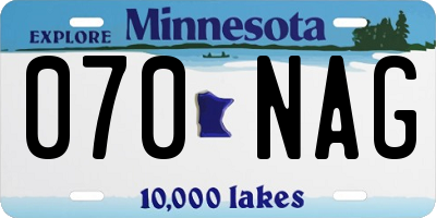 MN license plate 070NAG