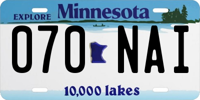 MN license plate 070NAI