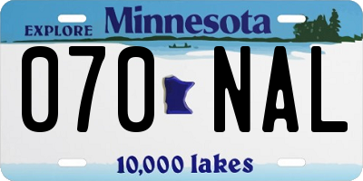 MN license plate 070NAL