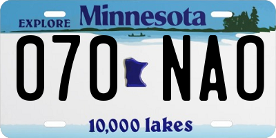 MN license plate 070NAO