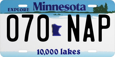 MN license plate 070NAP