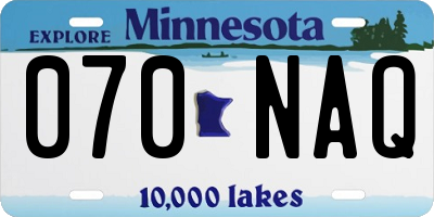 MN license plate 070NAQ
