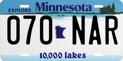 MN license plate 070NAR