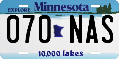 MN license plate 070NAS