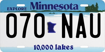 MN license plate 070NAU