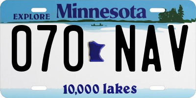 MN license plate 070NAV