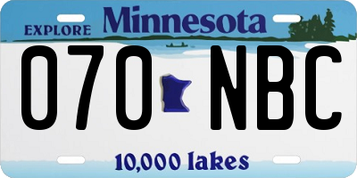 MN license plate 070NBC
