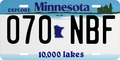 MN license plate 070NBF