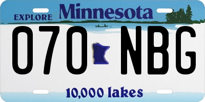 MN license plate 070NBG