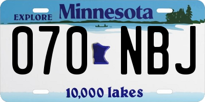 MN license plate 070NBJ