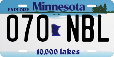 MN license plate 070NBL