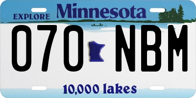 MN license plate 070NBM