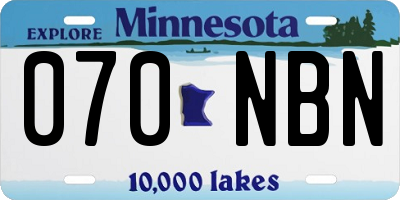 MN license plate 070NBN
