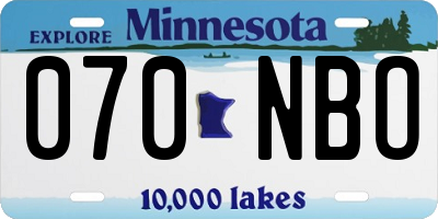 MN license plate 070NBO