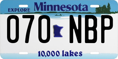 MN license plate 070NBP