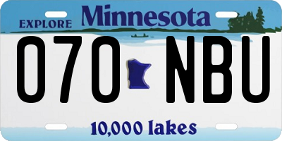 MN license plate 070NBU
