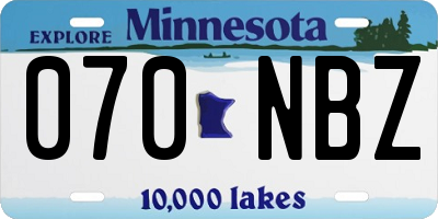 MN license plate 070NBZ