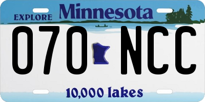 MN license plate 070NCC