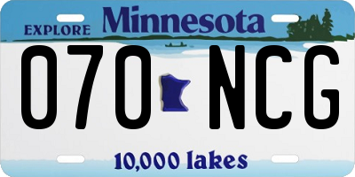 MN license plate 070NCG