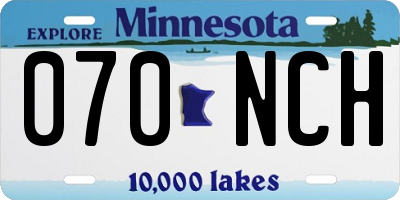 MN license plate 070NCH