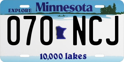 MN license plate 070NCJ