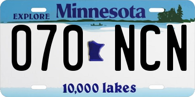 MN license plate 070NCN