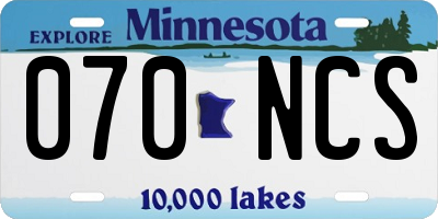 MN license plate 070NCS
