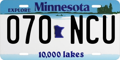MN license plate 070NCU