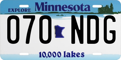 MN license plate 070NDG